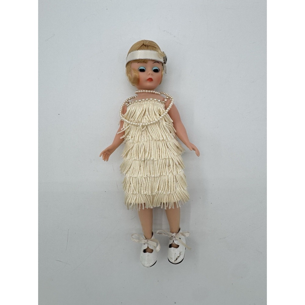 Vintage Madame Alexander Cissette Flapper Doll Ivory Fringe Dress 9in Portrette